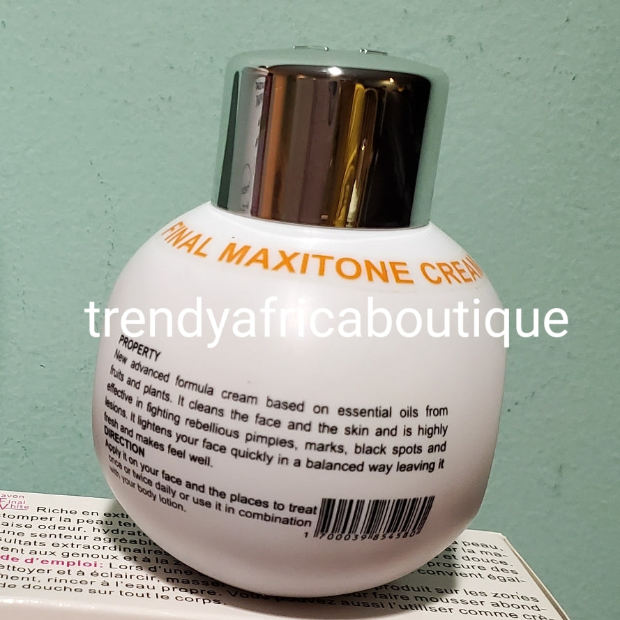Original final Maxitone face cream. Anti-aging, anti sun burn whitening formula with natural ingredients + plant extracts. Whitening/brighten the skin safely. You will be happy with your skin!