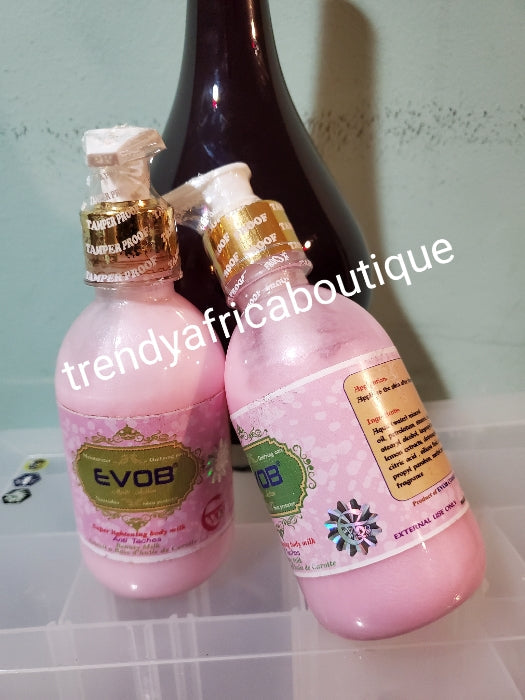 Sale sale: X2 lotion ORIGINAL Evob skin lighening body lotion 250ml, with carrots extracts, snail slime and essential oil. Unifying body milk safe & effective. For sensitive skin