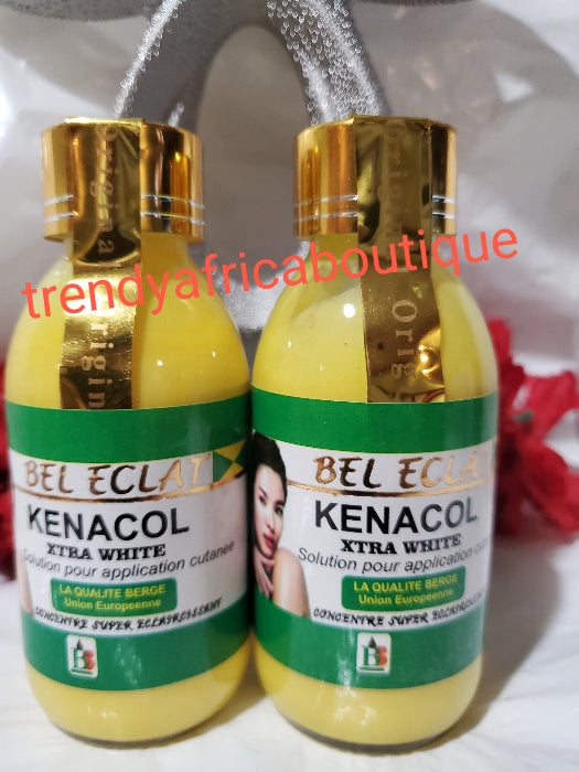 2Stk. Bel Eclat Xtra White konzentriertes Kenacol und Bel Eclat Hautlösungsöl. Pro-Mix Whitening/Hautreparaturlösung Super Eclaircissant, Anti-Flecken.