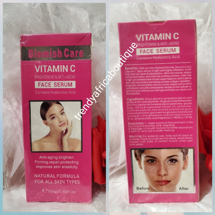 Blemish care vitamin C anti-aging and brightening FACE serum with hyaluronic acid. 50ml x 1 💯 satisfaction