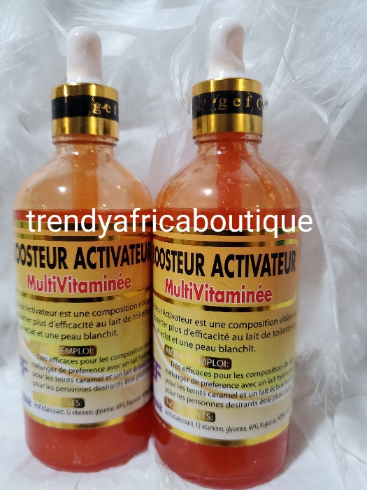 3pcs set Pure Egyptian whitening Gold maxitone face and body lotion, xtra whitening shower gel & Boster activator multi vitamin whitening serum 100ml