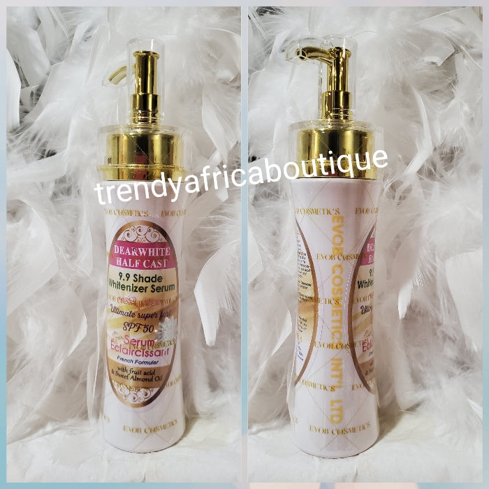3pcs set. Dear White Half cast whitenizer body milk super strong 500ml, Dear white serum 100ml, VIP MOLATO triple action Soap 500g, combo For Tougher SKIN TYPE!. From EVOB