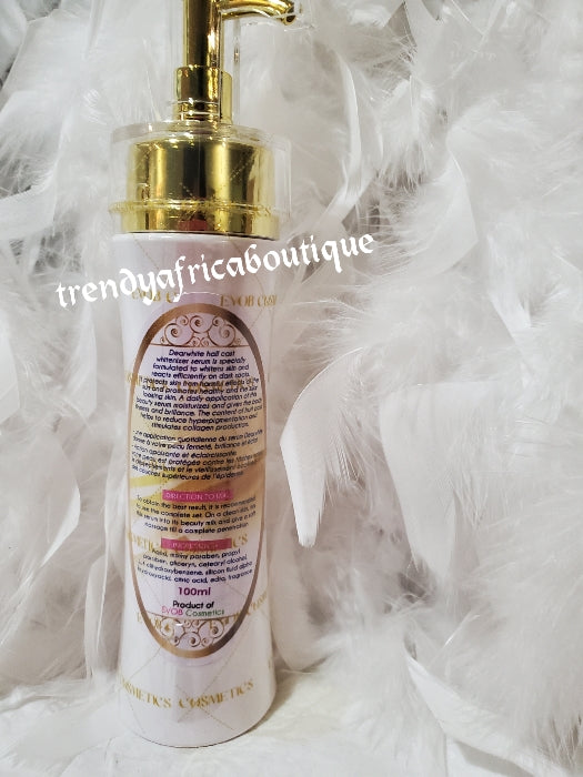 3pcs set. Dear White Half cast whitenizer body milk super strong 500ml, Dear white serum 100ml, VIP MOLATO triple action Soap 500g, combo For Tougher SKIN TYPE!. From EVOB