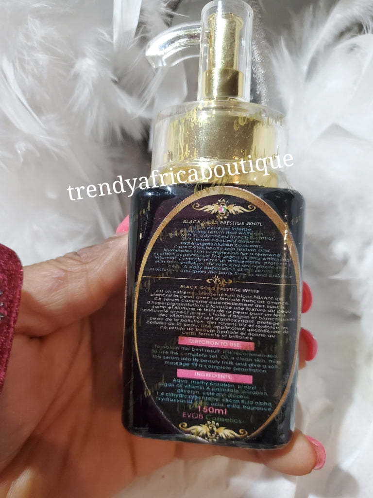 2pc Black Gold prestige set: Body milk 10X Whitenizer Xtreme intense whitening vitamins: lotion 550ml, serum 120ml, soften, Unify and illuminate your complexion