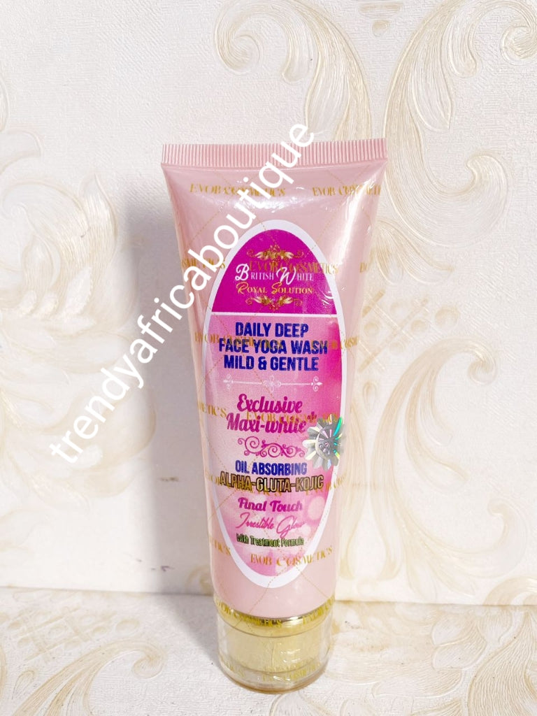3pcs. EVOB British White Royal Solution exfoliating deep cleanser, toning face yoga facial treatment cream & facial scrub