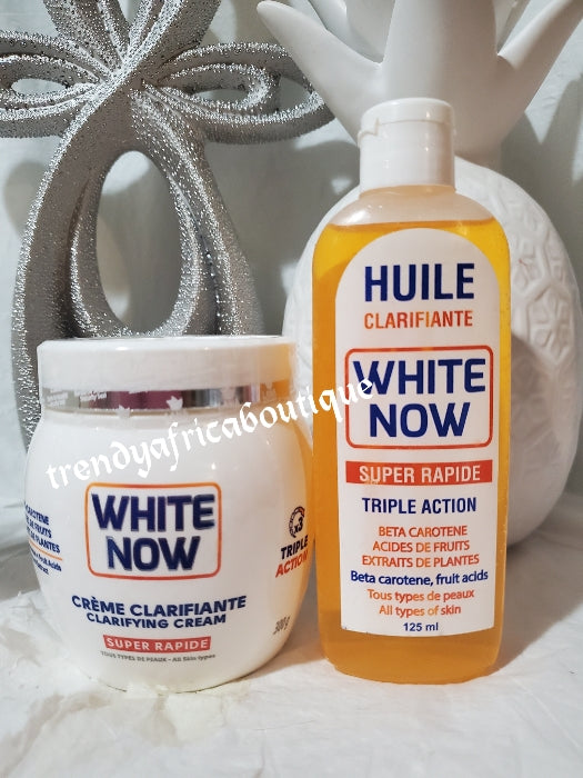 2pcs set AUTHENTIC LANA WHITE NOW CLARIFYING CUP CREAM and oil  SUPER RAPID, TRIPLE ACTION 300G X 1 CUP. BETA CAROTENE,  FRUIT ACID & PLANT EXTRACTS.