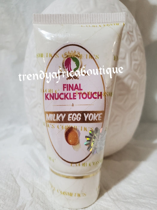Evob costmetics FINAL KNUCKLE Touch with Egg yolk for Stubborn dark knuckles, knees, elbows, feets, black inner thighs remover cream. 100% satisfaction!! Tough on black spots. 50g x 1