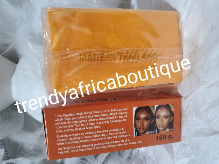 Original purec Egyptian magic whitening CARROT SOAP for face and body soap with Carrot & L-Glutathion 160g bar x1.