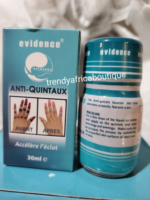Evidence Anti Quintals, schnelle Aufhellungslösung für Ihre dunklen Knöchel, Knie und Ellbogen, 30 ml x 1. 100 % Zufriedenheit