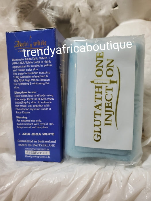 Abebi white illuminateur whitening face and body soap with gluta kojic white plus 100g injection soap 200gx 1