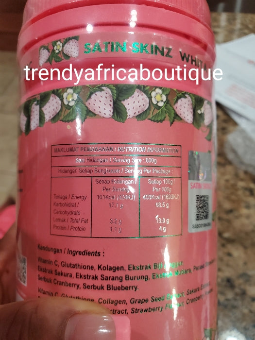 New product alert: Satin Skinz Whita Blanc powder supplements 5x more effectivein skin brightening. Treat hyperpigmentation, diminish acne & scar. 800g jar + free 3 sachets