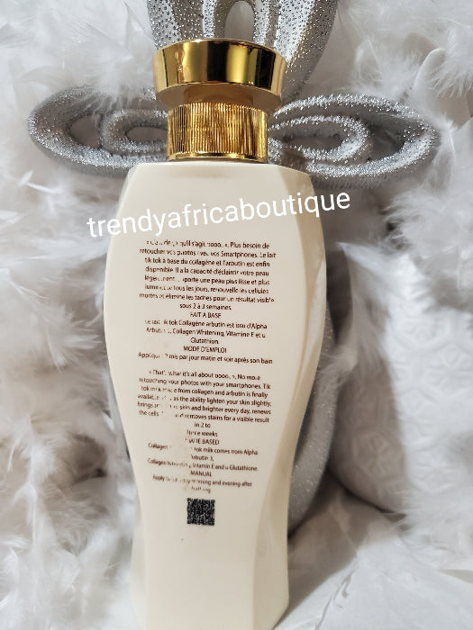 New product alert, Lait TIK TOK lightening body lotion with collagen & albutin intense brightening & nourishing high body milk 500mlx1. Ecclaircissant + anti tache