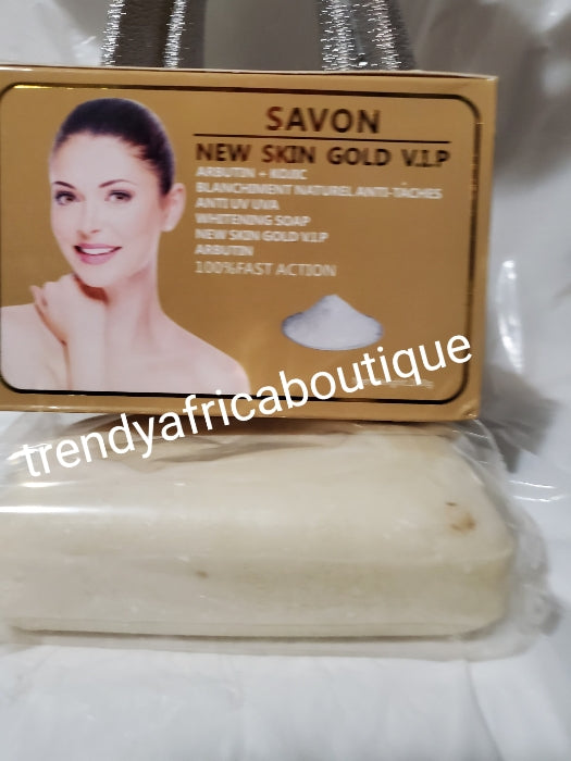 New skin Gold VIP advanced lighting Night face and body soap 200g x 1 Formulated with kojic + Arbutin