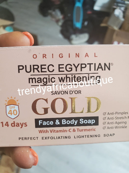 4pc set: Original Purec Egyptian secret GOLD body milk, Recovery whitening face & body lotion, face cream, soap & Glutathion Comprime pink serums. AUTHENTIC
