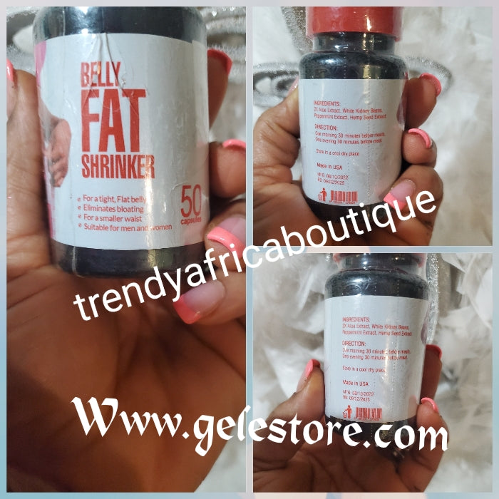 Belly Fat Shrinker supplements for a tight flat belly. Suitable for men & women 50 capsules per bottle. Nutritional supplements x 1 bottle