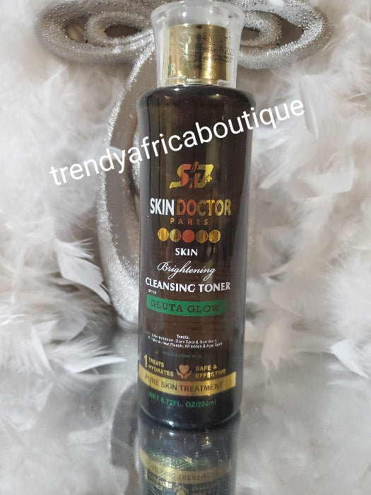 2pcs set. Skin Doctor Paris brightening face cleanser and toner with salicylic acid & witch hazel for face & neck, 200ml PLUS sk8n doctor paris gluta Glow intense whitening anti spots face cream with Vitamin C