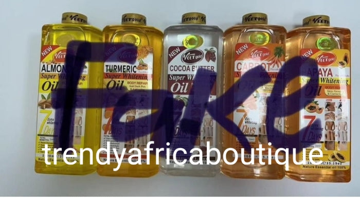 Veet Gold Whitening, strahlendes Öl für Gesicht und Körper. Formuliert mit Karotten und Mandeln, 1000 ml x 1. In die Körperlotion mischen oder allein verwenden. Vorsicht vor Fälschungen!!