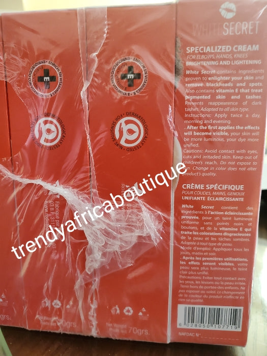 Original White secret specialized cream for black knuckles, elbows, knees & feet. Brightens and lightens in 5 days. 70g X 1