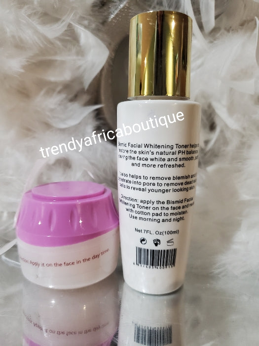 Bismid costmetics whitening face toner 100ml & bismid moisture glow DAY Time face cream combo: 100% satisfaction results