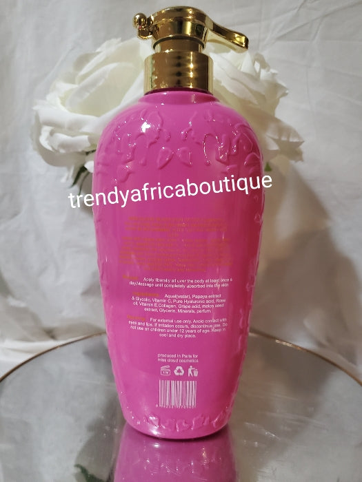 2pcs.Miss Cloud Glass skin secret face & body lotion with papaya, glycolic acid & Vitamin C 500mlx 1 hydroquinone FREE!! & Golden face beautifying milk plus concentre x 1