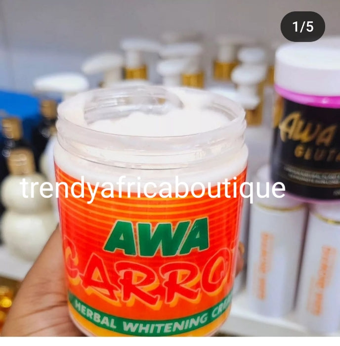 Authentic AWA carrot herbal whitening body cream. 200g jar X1 for tougher skin.