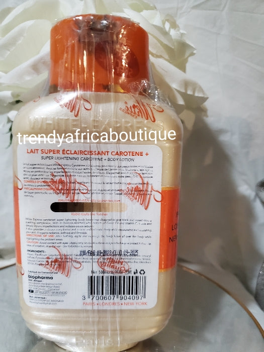 BACK IN STOCK: New formula white Express Carrote super lightening body lotion with essential oils, carotene & vitamin E 500mlx1 bottle 💯 AUTHENTIC