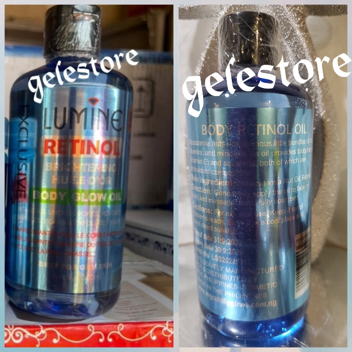 Lumine exclusive Retinol skin polisher & toning face & body glow oil., 300ml x 1. Anti-aging, skin hydrating