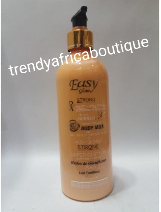 2pcs NEW Easy Glow Super Strong Natural fairness skin whitening body lotion 400ml & serum GLUTA 5D. 80ML X 1. MIX INTO BODY LOTION