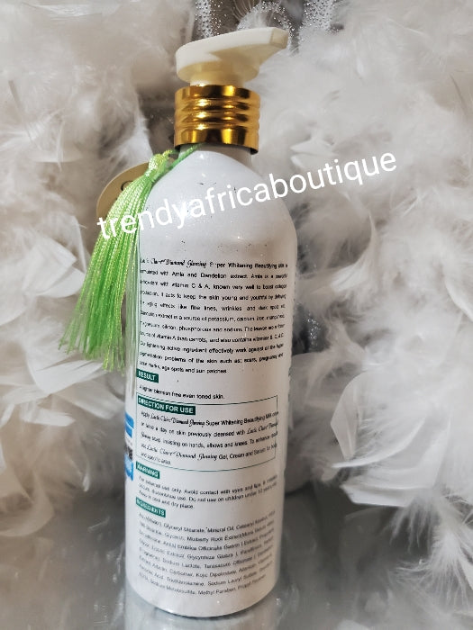 Lactic claire diamond Glowing charming super whitening beautifying milk. 500ml body lotion. Pure Glowing