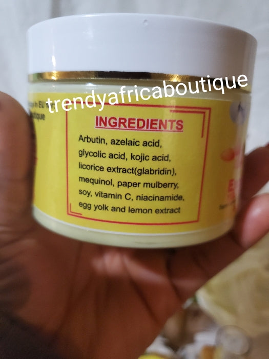 🔥🔥🔥🔥👌👌Perfect COMBO!! 2pcs. Glitzluxury Exclusive VIP Yellow Sisi body cream 300gx 1 & Evob Raw white, egg yolk xtra whitening serum/oil with Triple whitening formular: Glutathion, Alpha & kojic acid 50mlx1