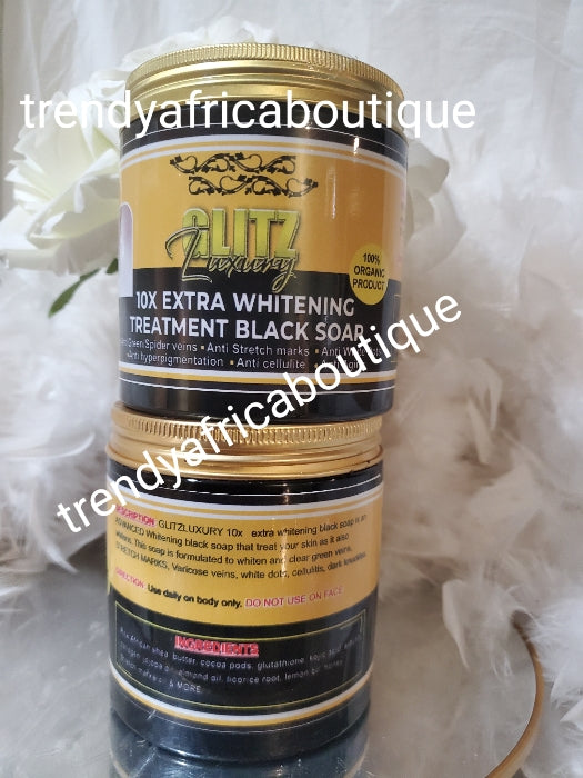 4pcs: FAST WHITENING SET: Glitzluxury 10X Extra whitening treatment Black soap, Lait Snapchat Black diamond body Lotion,Snap chat serum & face cream Beauty without filter. Extra Strong whitening COMBO + treatment. No black knuckles!🔥🔥🔥🔥🔥