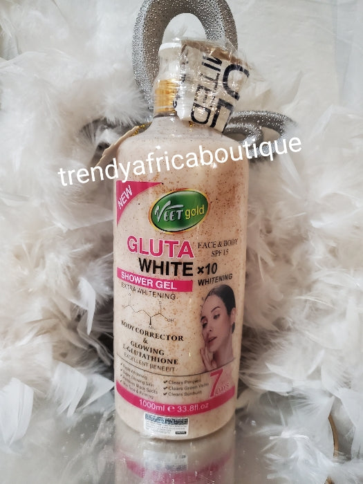 BACK IN STOCK: 2pcs set: NEW VEETGOLD body corrector oil & Veetgold face and body Gluta white x10 whitening body corrector shower gel. With L-Glutathion 1000mlx
