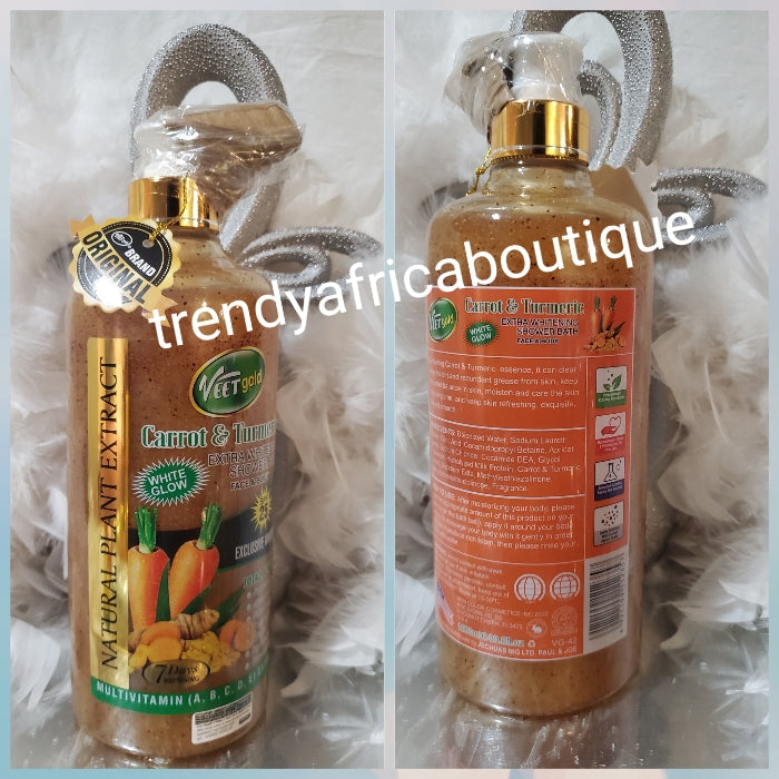 VEETGOLD CARROT & TUMERIC EXTRA whitening shower gel with spf 25. With vitamins 1000mlx 1