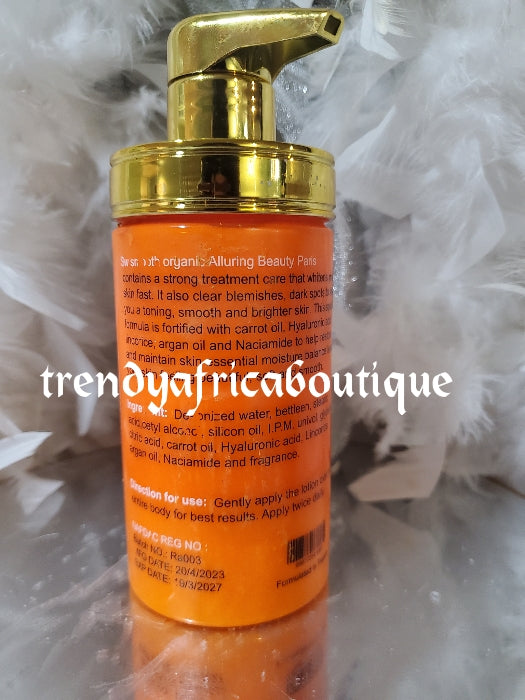 SMOOTH ORGANIC ALLURING BEAUTY paris 5x carrot body lotion 300ml x 1 bottle spf50