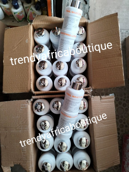 Original final Maxitone lotion set: lotion 500ml, face cream and soap 200g. formulated with natural ingredients + plant extracts. Whitening/brighten the skin safely. 500ml body lotion. You will be happy with your skin!