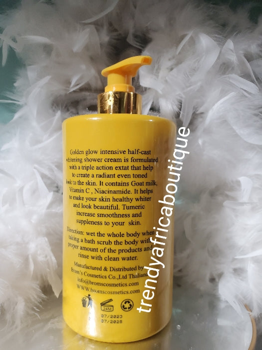 2 bottles of Golden Glow Intensive Halfcast whitening shower gel Enriched with goat Milk, vitamins C & Niacinamide 1000mlx 2 spf 55