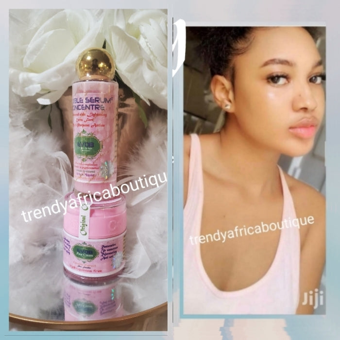 3pcs Evob dark spots and acne treatment face cream, serum & face soap formulated with carrot extracts 60g each jar sale. Anti aging and anti wrinkles FAST ACTION! ORIGINAL!! For sensitive skin!!