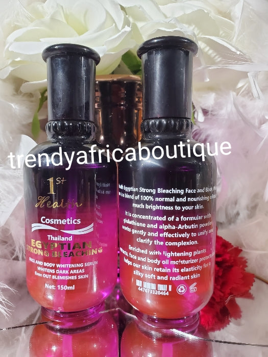 First health cosmetic Egyptian strong Bleaching serum/oil for face & body. Whitens dark areas & even out blemish skin 150ml x 1