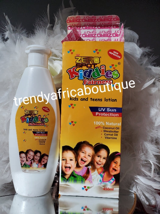 Zero Spot kiddies  fairness. Kids & teens lotion UV sun protection 💯 natural with carrot oil 450mlx 1