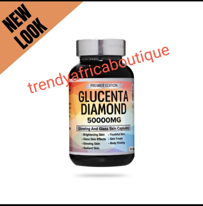 New packaging: EDITION GLUCENTA DIAMOND supplements. Brightening & GLOWING skin AND glass skin cap. in 10days. 50 cap. bottle .