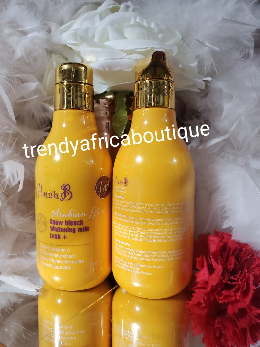 New products alert: Hush B ARABIAN GLOW snow bleaching body lotion. Turmeric oil, Q10, caviar extracts formula 300mlx 1. Results in 10 days