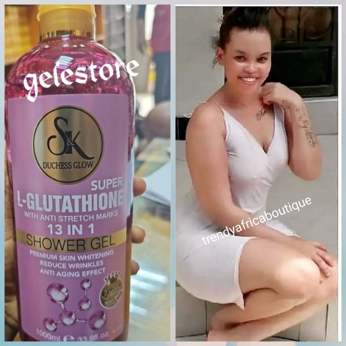 glutathione skin whitening body wash S&K Douchess Glow super L-Glutathion 13 in 1 shower gel with anti stre –  Trendy Africa Boutique