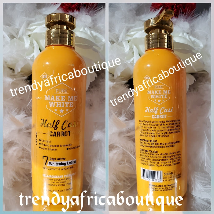 New product Alert, Pure Make Me White half cast body lotion with carrot oil, argan oil, filipino powder 500ml x 1👌 💯 satisfaction