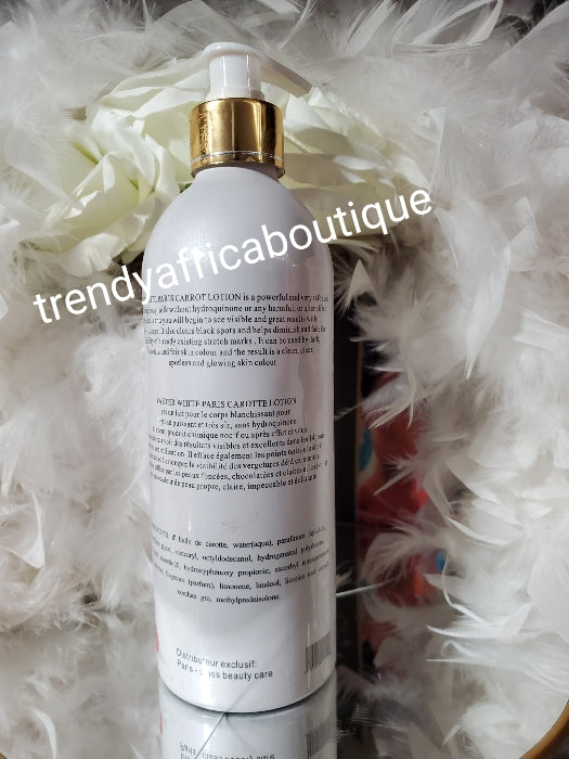 Price is for One bottle: Faster White Paris CAROTTE whitening & Repair body lotion for all skin type: flawless healthy complexion. 500ml. hydroquinone FREE!!