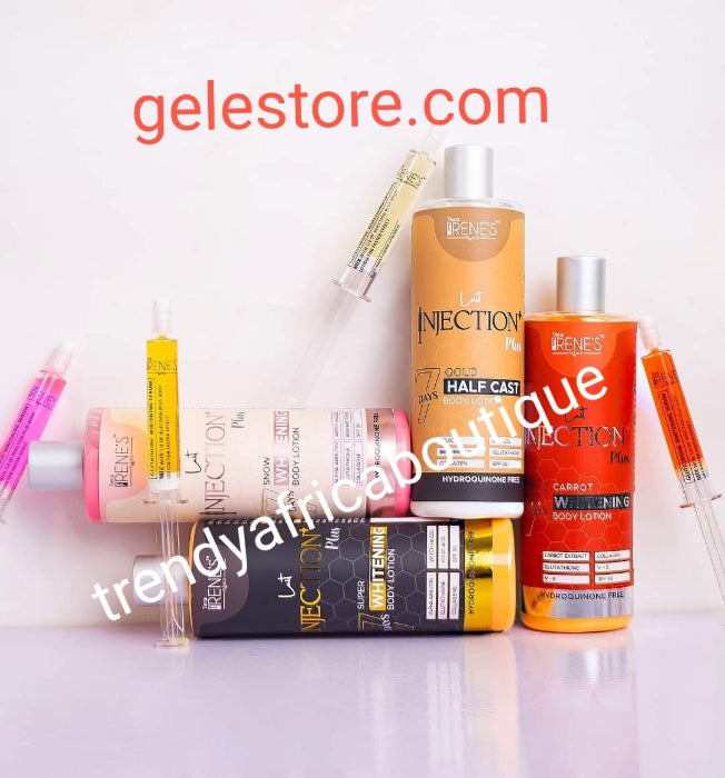 Tera Irene's lait Injection. 7 days carrot & glutathion whitening body lotion. Spf 30. 500ml x 1. Clean & natural 👌