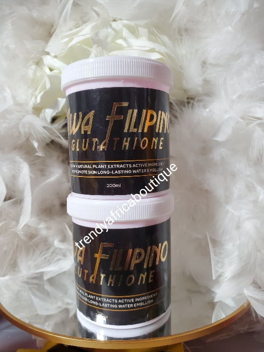 X 1 jar. Authentic AWA filipino glutathion body cup cream. 200gx 1 con Trendy Africa Boutique X 1 jar. Authentic AWA filipino glutathion body cup cream. 200gx 1 con Trendy Africa Boutique
