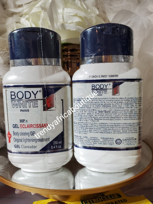 X 1 bottle. Another Banga body lotion is this Body white paris HP- 3 lightening treatment body clearing gel. SUPER FAST. Super effective body lotion 250ml x 1