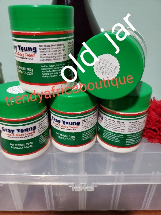 Back in stock: Stay young face and body cream. 200g jar. Made with natural Ingredients. Lighening cream. Authentic
