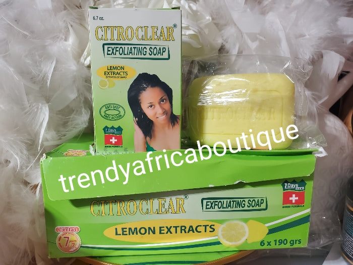 3pcs Citro clear soap anti spots fast action. 190g. with lemon extracts clarifying care. Rich in Vitamin C. Anti sports & discolorations. . NO HYDROQUINOUN