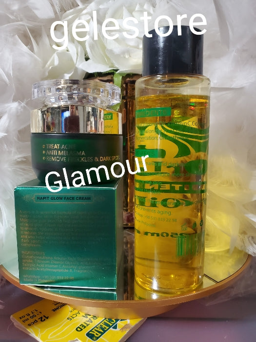 2pcs. Set Banga: Dr. LOLO Rapid Glow whitening face cream & whitening anti-aging face & body oil. Anti stretch marks & dark spots combo👌👌